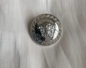 Vintage Versace Medusa Metal Button 23mm – Silver Tone