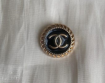 Black and Gold Vintage Button 23mm – Luxury Metal Sewing Button – Classic Coat Button
