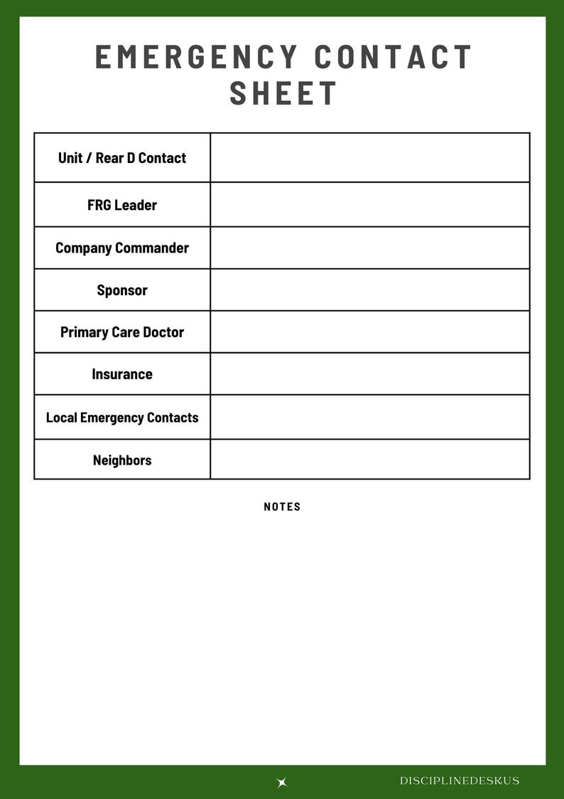Army Deployment Planner | Military Family Readiness Binder (digital PDF ...