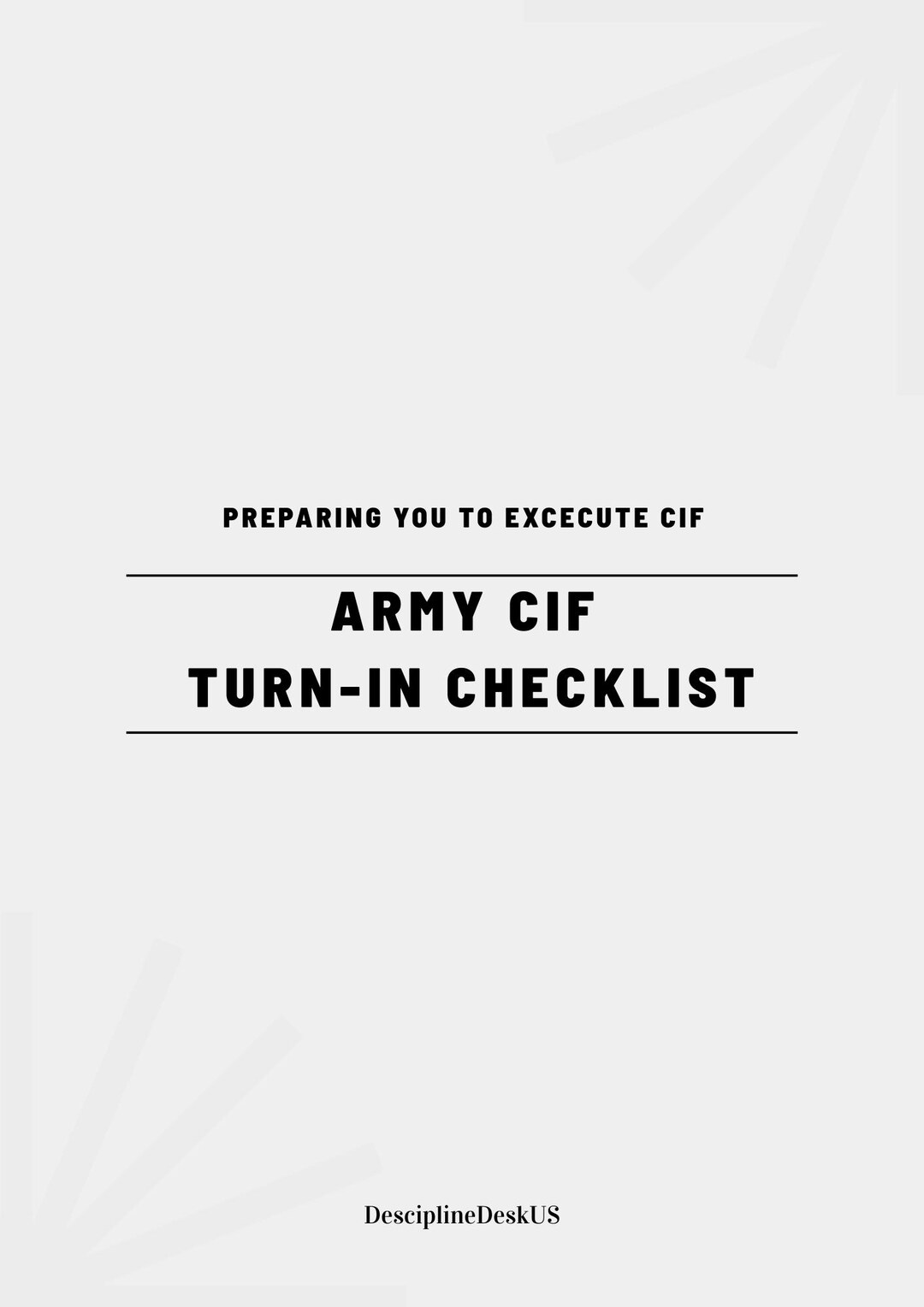 Army CIF Turn in Checklist Printable | PCS & ETS Gear Turn-in Guide ...