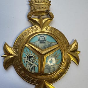 Antique Ethiopia Empire Order of the Holy Trinity Grand Cross Badge Medal, 1930s Haile Selassie I Militaria, Imperial Ethiopian Crown Award