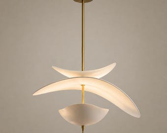 Lámpara de techo colgante moderna de latón, luminaria minimalista de diseño para colgar, iluminación de lujo.