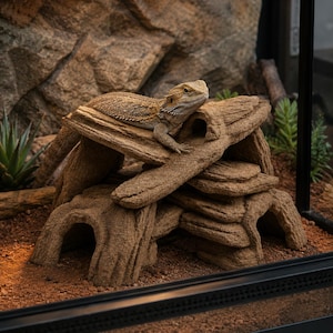 Stacked Stone Lizard Hide | Reptile Cave | Gecko Hide | Climbing Rock | Bearded Dragon Hide | 3D Printed Terrarium Decor