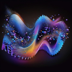 Quantum Wave-Teilchen Dualität illustrierte Art 4K | Digitaler Download