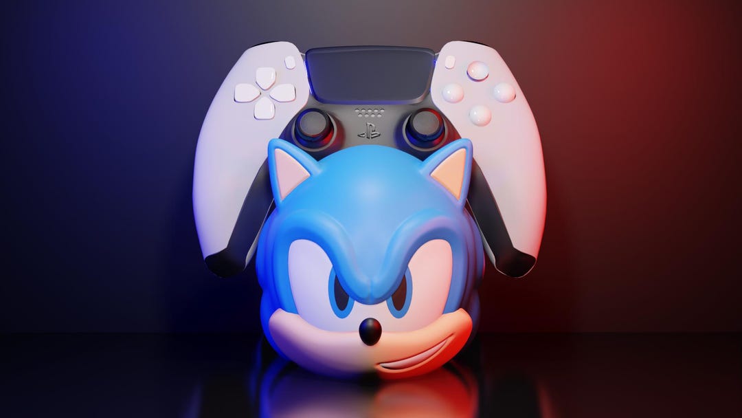 3D Printed Sonic Controller Holder | Game Room Decor - Etsy UK