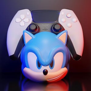 Supporto per controller Sonic stampato in 3D / Decorazione per sala giochi