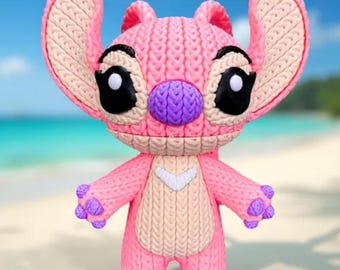 3D Printed Crochet Angel Figurine | Lilo & Stitch Inspired Desk Decor