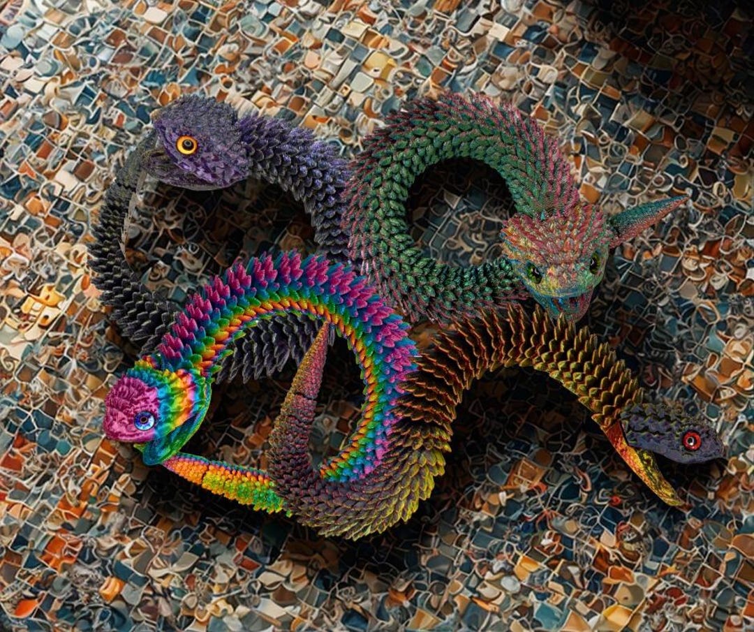 Articulated Sensory Snake Fidget Toy | 3D Printed Flexi Anxiety Relief ...