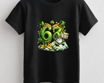 St. Patrick's Day 67 Gnome Shamrock T-Shirt, Lucky Coquette Bow Tee