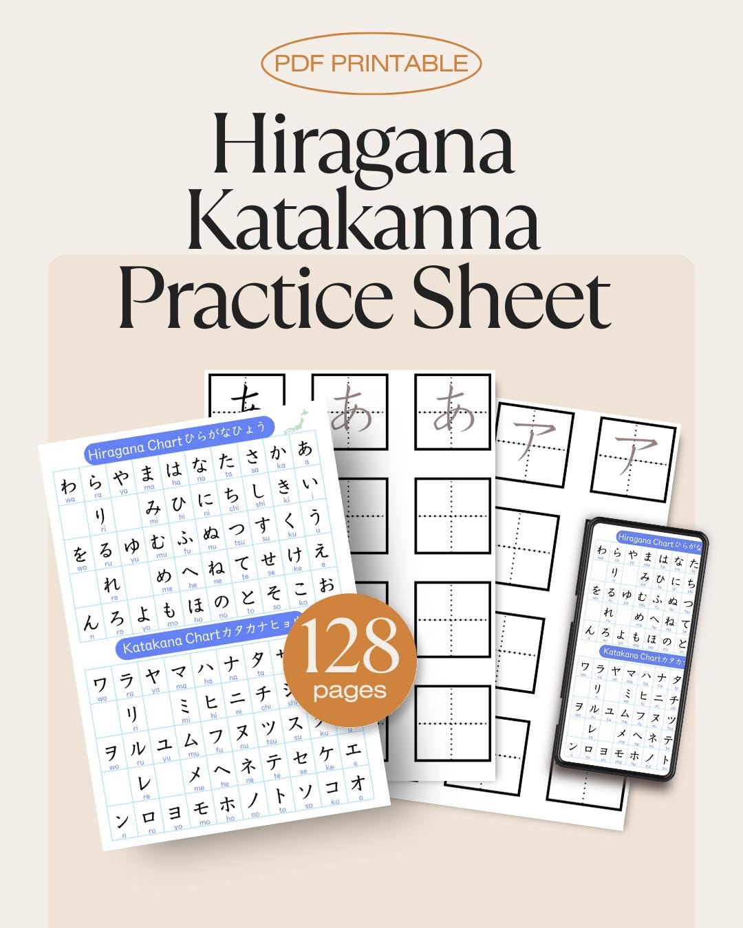 Hiragana & Katakana Writing Practice - Etsy UK