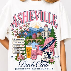 Asheville Bachelorette Shirt Smoky Mountains Custom Bach Party Asheville NC Bach Club Tee Asheville Bride Comfort Colors Bachelorette Gift