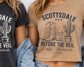 Camiseta infantil Scottsdale Before The Veil, camisetas personalizadas para despedida de soltera, camiseta personalizada para fiesta de despedida de soltera, camisetas a juego para el grupo de la novia.