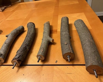 Parrot Perches: Made from All Natural Grape Wood and Apple Wood