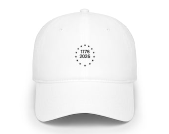 1776 2026 Baseball Cap, America 250 Years Hat, Bicentennial 2026 Cap, USA Anniversary Hat, Minimal Patriotic Cap