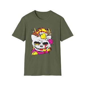 Skull Cat Shirt, Gothic Cat Graphic Tee, Punk Anime Streetwear Shirt, Alternative Cat Art Tee image 1