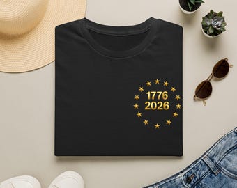 Koszulka z okazji 250. rocznicy powstania Ameryki (1776-2026), koszulka z okazji dwusetnej rocznicy, koszulka patriotyczna z 13 gwiazdkami, koszulka z okazji 250. rocznicy powstania USA, minimalistyczna koszulka z motywem Ameryki