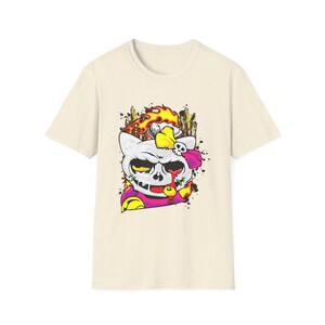 Skull Cat Shirt, Gothic Cat Graphic Tee, Punk Anime Streetwear Shirt, Alternative Cat Art Tee image 12