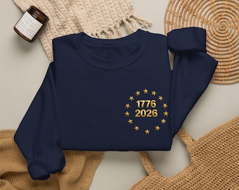 Bluza z kapturem z okazji 250. rocznicy powstania Ameryki (1776-2026), bluza z okrągłym dekoltem z okazji 200-lecia, bluza z 13 gwiazdkami Betsy Ross, bluza z patriotycznym motywem USA, prezent z okazji 250. rocznicy powstania Ameryki