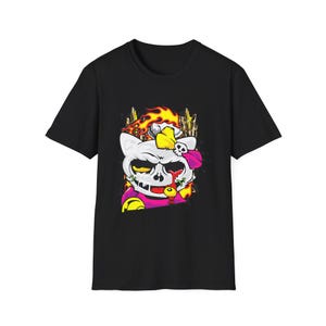 Skull Cat Shirt, Gothic Cat Graphic Tee, Punk Anime Streetwear Shirt, Alternative Cat Art Tee image 9