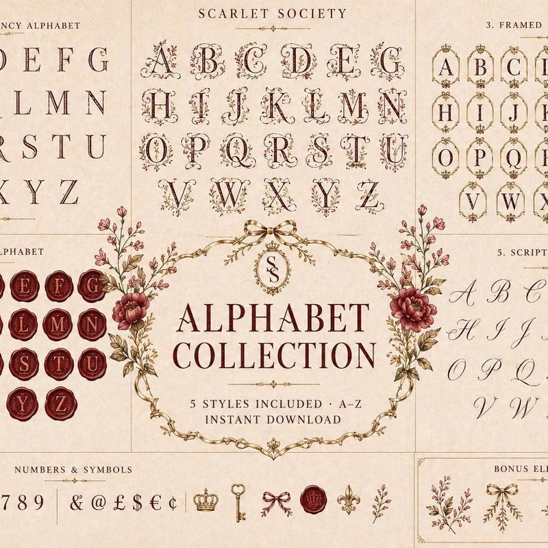 Victorian Alphabet Monogram - Etsy