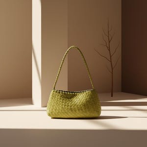 Borsa a tracolla intrecciata a mano, borsa francese intrecciata, borsetta a tracolla boho, borsa in pelle sintetica, cestino per verdure a mano, borsa sottobraccio, regalo per lei