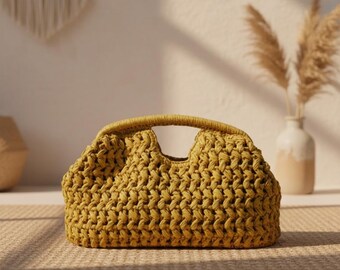 Handwoven Shoulder Bag, Straw Tote Bag, Boho Shoulder Purse, Crochet Beach Bag, Raffia Tote Bag, Large Bohemian Hobo Bag, Gift for Her