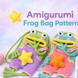 Amigurumi Frog Crochet Bag Pattern, Animal Crossbody (PDF Download)