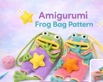 Amigurumi Frosch Häkelanleitung, Tier Crossbody (PDF Download)