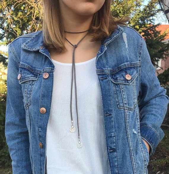 women choker,coin choker,Boho wrap necklace, leather choker,Boho necklace, bohemian jewelry,coin necklace, boho jewelry,coin wrap,