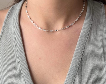 Minimalist jewelry, Silver choker, Love chain choker, Silver chain necklace, Layering choker, Gold chain necklace, Trending choker