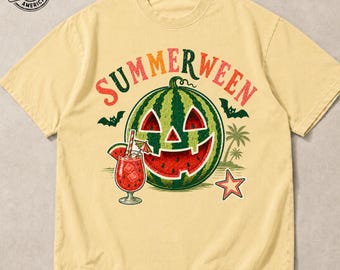 Summerween Watermelon Shirt, Jack-O-Melon Comfort Colors® T-Shirt,  Retro Spooky Summer Halloween Tee