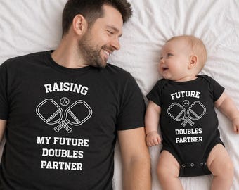 Pickleball Dad Gift, Raising My Future Doubles Partner Shirt, New Father Gift, Gift For Husband