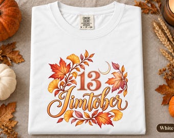 Jimtober 13 Autumn Leaves T-shirt, Fall Birthday Party Crewneck for Kpop Fan, Birthday Boy Comfort Colors® Shirt, Cute October Fandom Gift