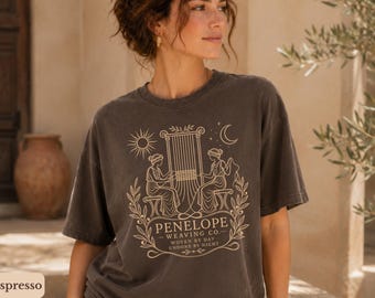 Penelope Weaving Co Comfort Colors® T-Shirt, The Odyssey Inspired Vintage Tee, Greek Mythology Literary Shirt, Ancient Greece Gift