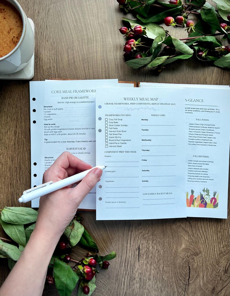 Paquete digital de otoño / Planificador de sincronización del ciclo y guía de preparación de comidas según las hormonas / Descarga en PDF imprimible imagen 2