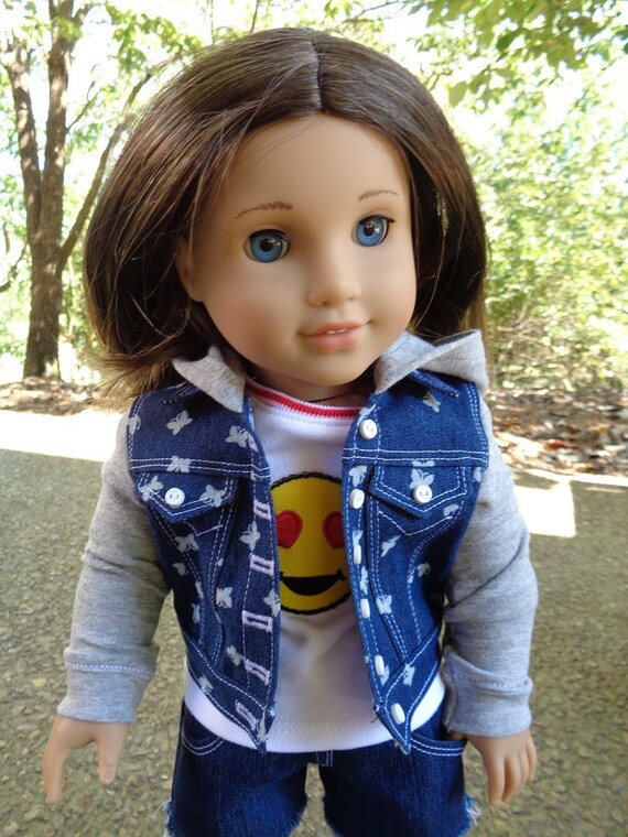 denim jacket with knit sleeves and hood