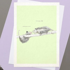 Opossum Love Card | Valentine's Greeting Card | Loss Card | Leaving Card | Possum | Cute Wildlife Illustration | Get Well Soon | Anniversary