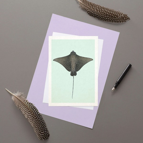 Spotted Eagle Ray Greeting Card | Wildlife Greeting Card | Wild Animal Card | Nature Greetings Cards