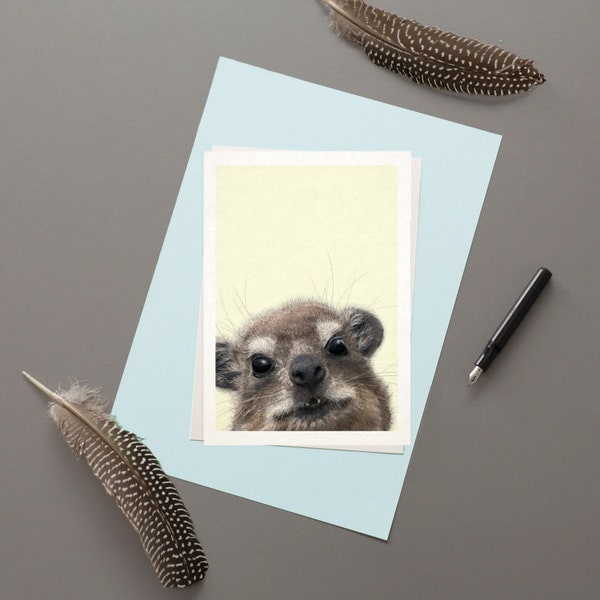 Rock Hyrax Greetings Card | Wildlife Greeting Card | Wild Animal Card | Nature Greetings Cards