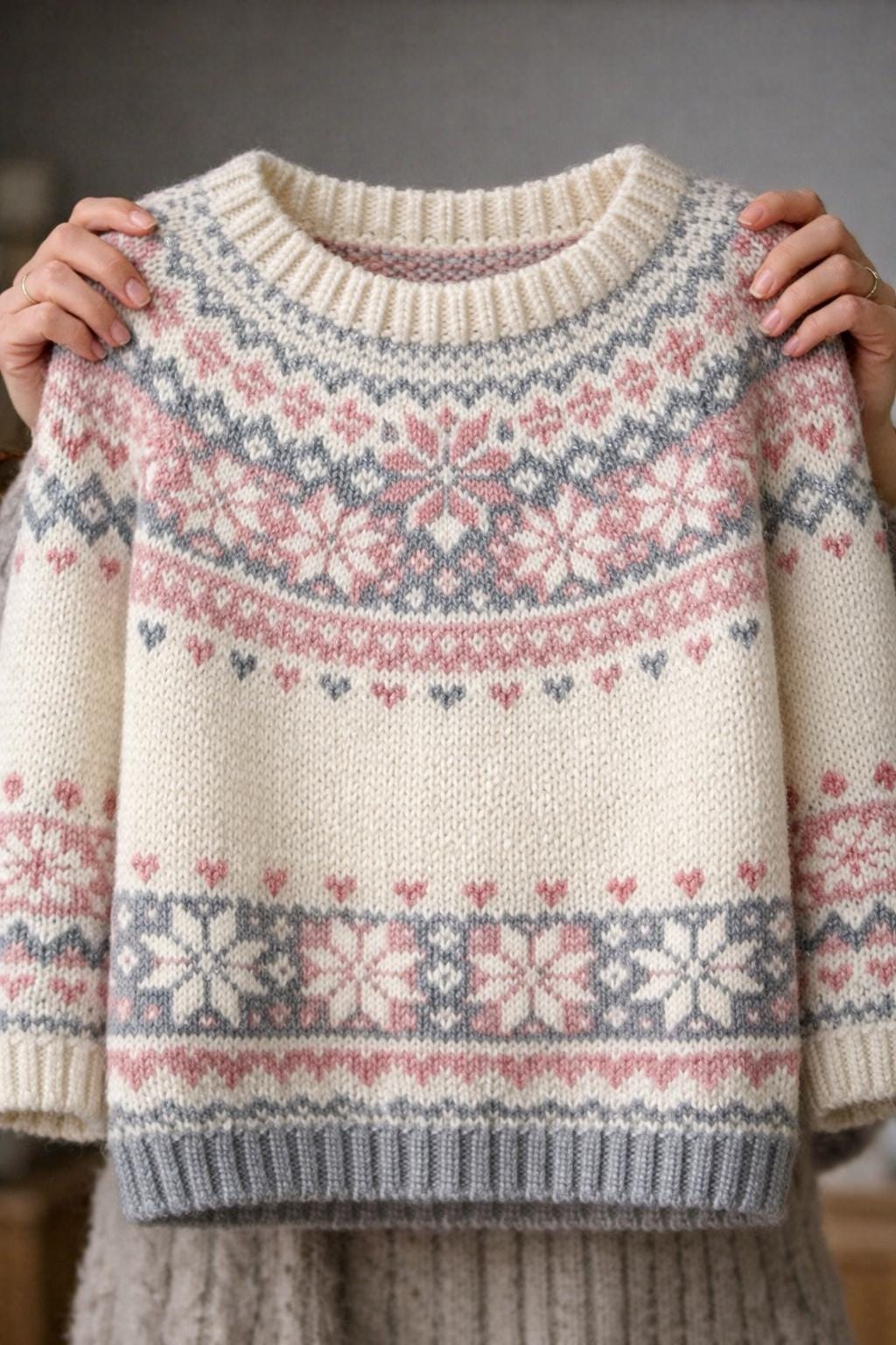 Snow Knitting Pattern Nordic Snowflake Knitting Pattern PDF - Fair Isle Heart Sweater Guide ...