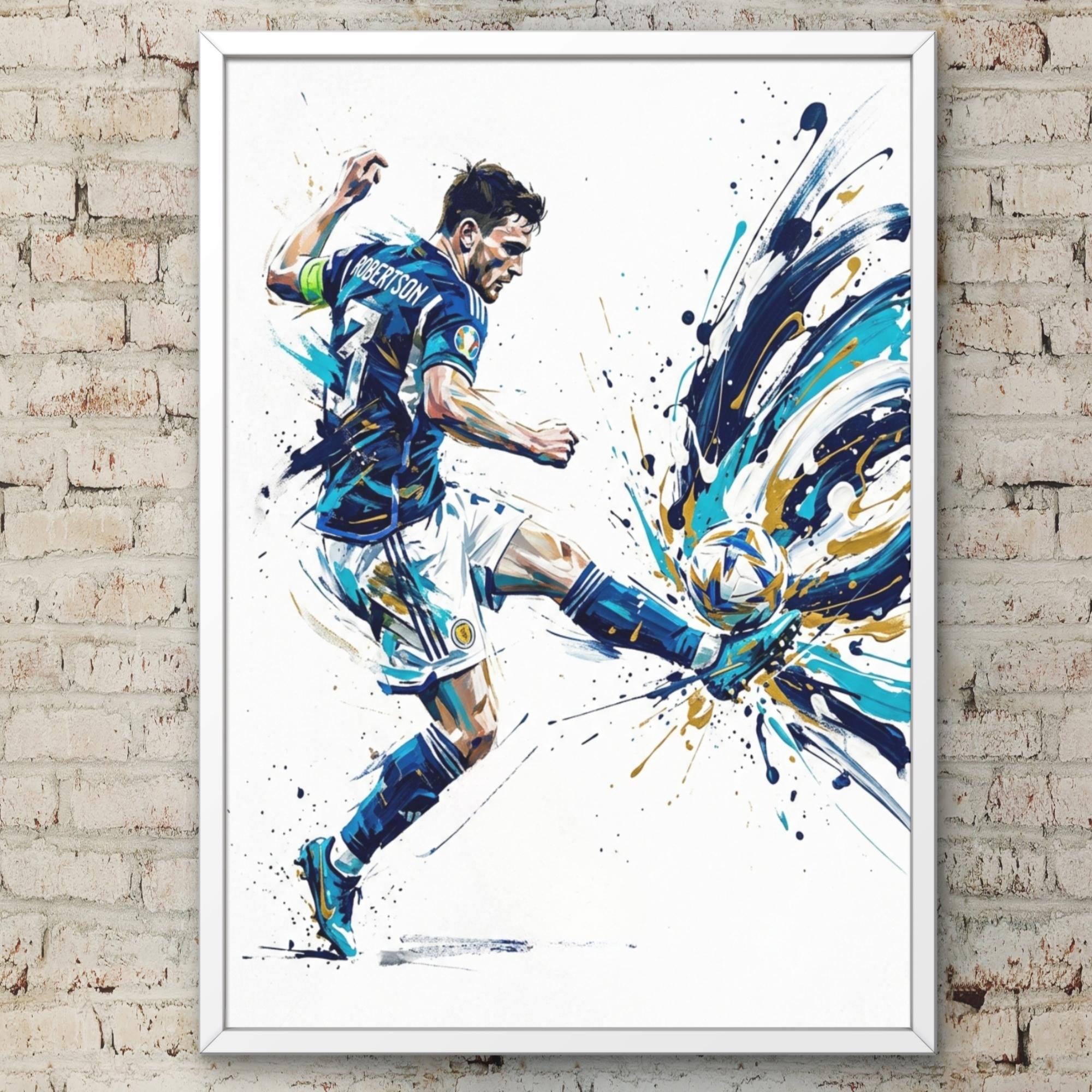 Discover Andrew Robertson Football Poster, Scotland Colour Splash Soccer Art Print