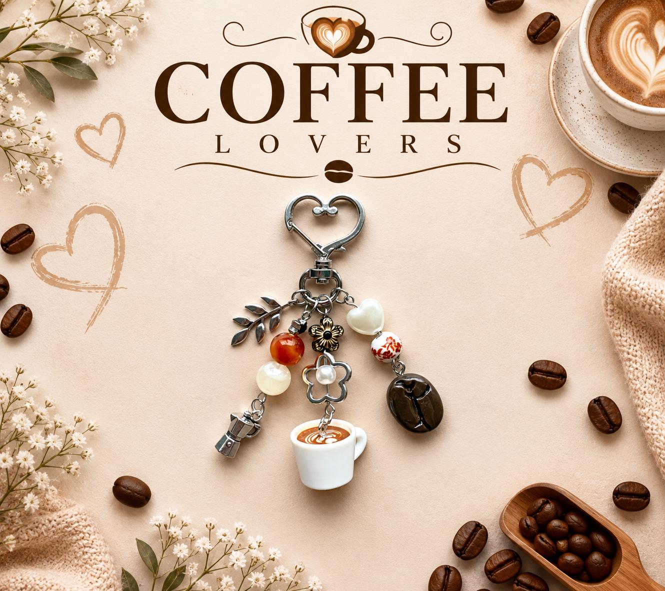 Coffee Bean Bag Charm - Etsy