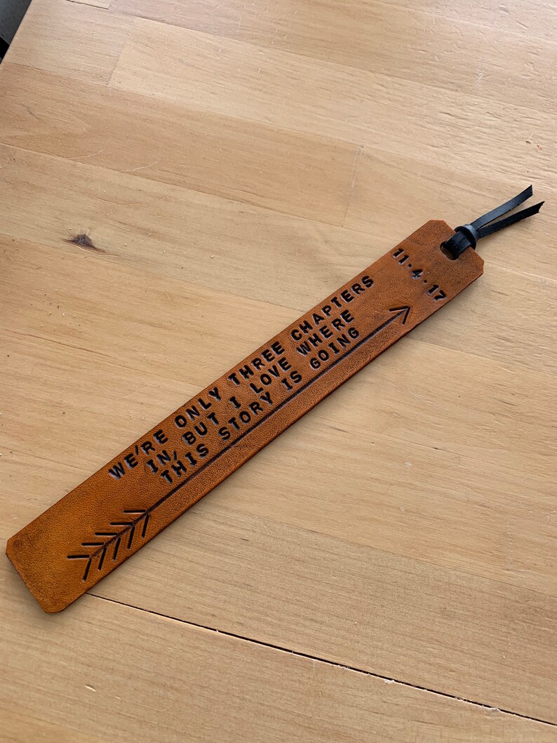 Leather Bookmark Personalized 3rd Anniversary Bookmark Leather Etsy