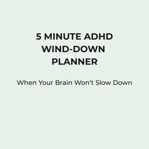 ADHD Brain Dump Planner | 5 Minute Evening Reset | Night Routine Worksheet | Digital Download