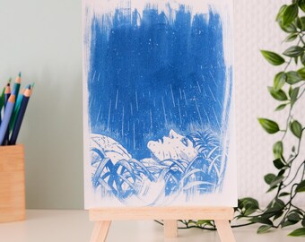 Impression cyanotype Guts Berserk - Œuvre Originale - Tirage artisanal unique