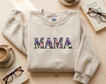 ママスウェットシャツ - 花柄 - 定番ユニセックスクルーネックスウェットシャツ | Gildan® 18000