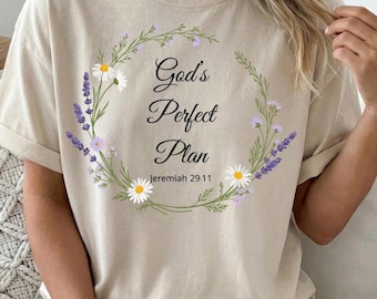God's Plan T-Shirt | Christian Wreath Tee | Bible Verse Tee | Christian Shirt | Religious Tee Gift | Faith-Based Apparel | Baptism Gift