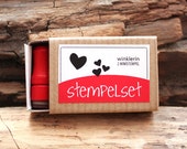 Mini Heart Rubber Stamp // Set of 2 Mini Stamps
