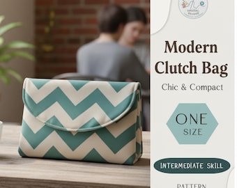 Guida al cucito per pochette pieghevole / Modello PDF per principianti