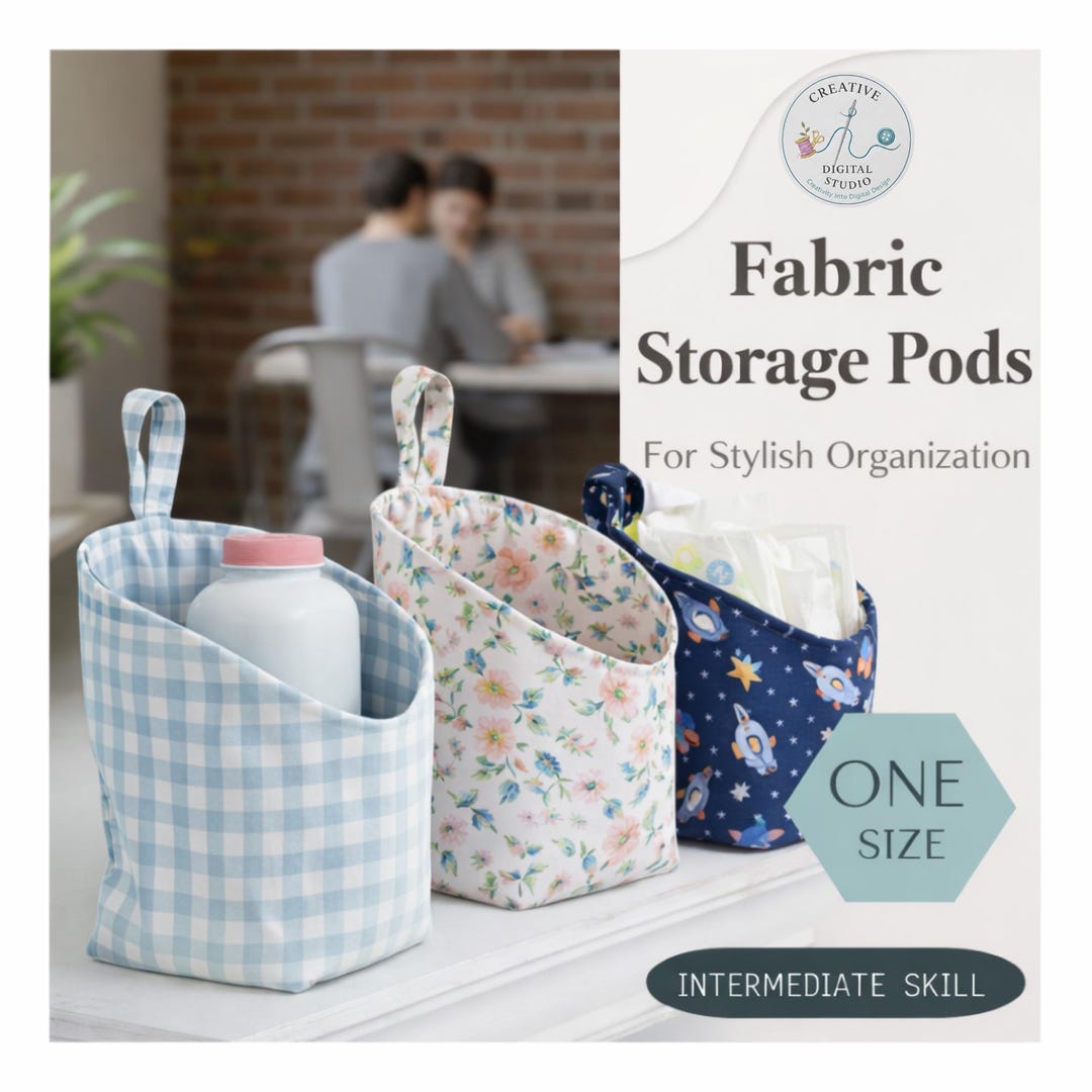 Storage Pod Sewing Pattern PDF | Hanging Fabric Organizer Basket ...